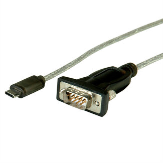 Roline ROLINE USB - Seriële Converter kabel, type C - RS232 , zwart, 1,8 m
