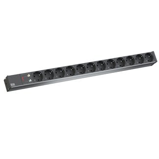 Bachmann BACHMANN IT PDU ALU 1HE 12x geaard contact, stroomkabel met geaarde stekker