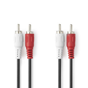 Stereo Tulp Kabel - 3 meter - Zwart