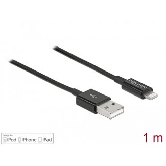 DeLOCK Delock USB data and power cable for iPhone™, iPad™, iPod™ black 1 m