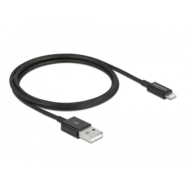 Delock USB data and power cable for iPhone™, iPad™, iPod™ black 1 m