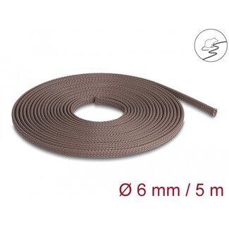 DeLOCK Delock Braided Sleeve rodent resistant stretchable 5 m x 6 mm brown
