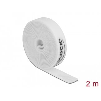 DeLOCK Delock Hook-and-loop tape on roll L 2 m x W 15 mm white