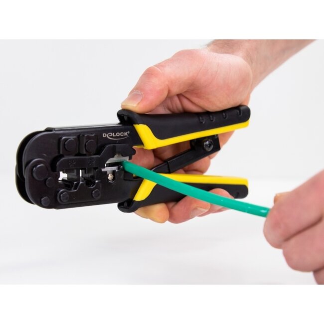 Delock Universal Crimping Tool with wire stripper for 8P (RJ45), 6P (RJ12/11) or 4P plugs
