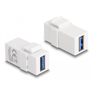 DeLOCK Delock Keystone Module USB 3.0 A female to USB 3.0 A female white (1:1)