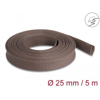 DeLOCK Delock Braided Sleeve rodent resistant stretchable 5 m x 25 mm brown