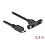 Delock Cable USB 2.0 Micro-B female panel-mount > USB 2.0 Micro-B male 0.5 m