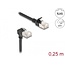 Delock RJ45 Network Cable Cat.6A S/FTP Slim 90° downwards angled / straight 0.25 m black