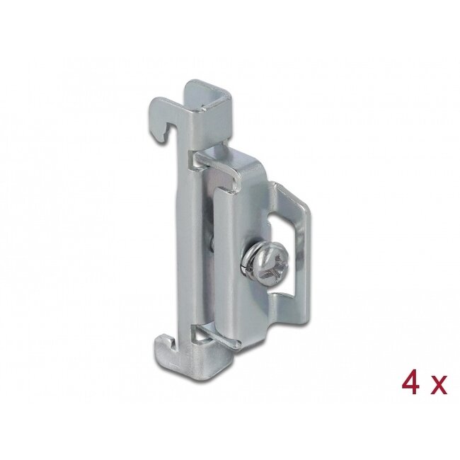 Delock DIN Rail End Clamp Steel screwable 4 pieces