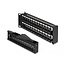 Delock 19″ Keystone Patch Panel 48 port with strain relief 2U angled black