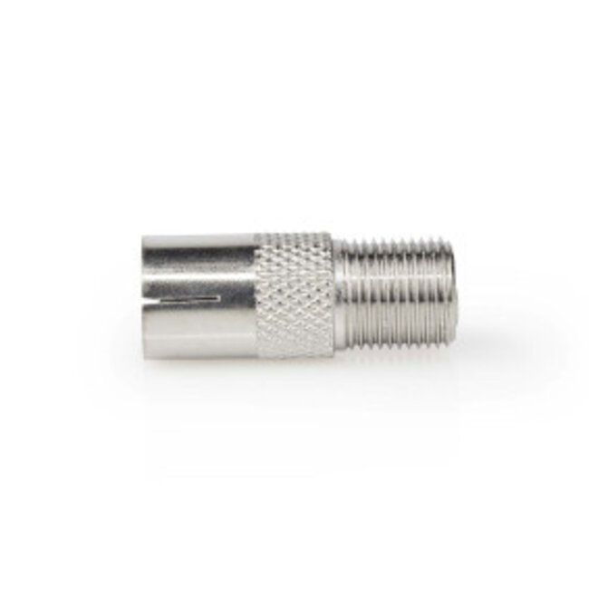 Satelliet- en Antenne-Adapter | F-Female | IEC (Coax) Female | Vernikkeld | 75 Ohm | Recht | Metaal | Zilver | 1 Stuks | Doos