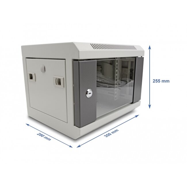 Delock 10″ Network Cabinet with glass door 4U grey