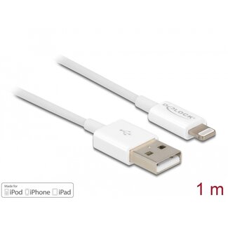 DeLOCK Delock USB data and power cable for iPhone™, iPad™, iPod™ white 1 m