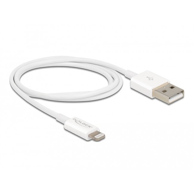 Delock USB data and power cable for iPhone™, iPad™, iPod™ white 1 m