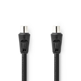 Coaxkabel | IEC (Coax) Male | IEC (Coax) Male | Vernikkeld | 90 dB | 75 Ohm | Dubbel Afgeschermd | 1.50 m | Rond | PVC | Zwart
