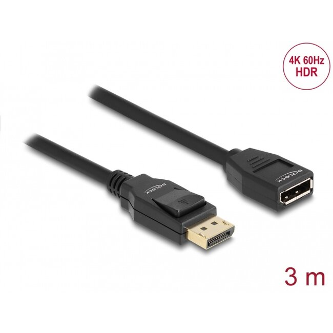 Delock DisplayPort 1.2 extension cable 4K 60 Hz 3 m
