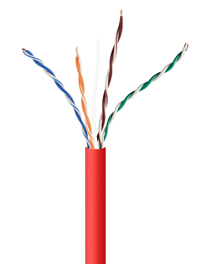 UTP Cat5E Lan-kabel (CCA) stug, 305 meter - Rood