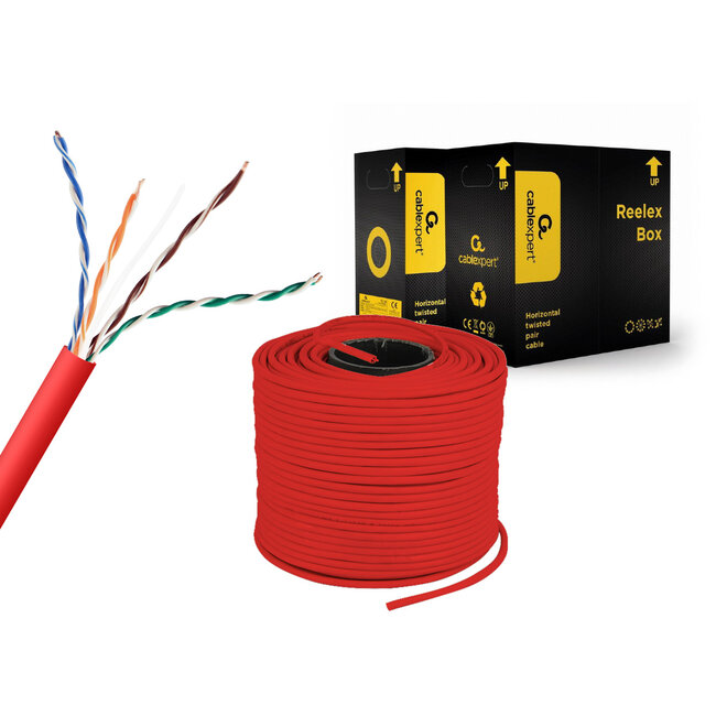 UTP Cat5E kabel (CCA) stug 305 meter - Rood