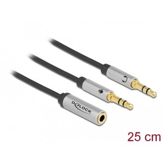 DeLOCK Delock Headset Adapter 1 x 3.5 mm 4 pin Stereo jack female to 2 x 3.5 mm 3 pin Stereo jack male (CTIA)
