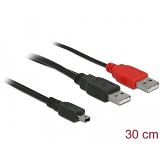 DeLOCK Delock Cable 2 x USB 2.0-A male > USB mini 5-pin