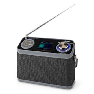 Nedis DAB+ Radio | Tafelmodel | DAB+ / FM | 2.4 " | Kleurenscherm | Batterij Gevoed / Netvoeding | Digitaal | 24 W | Bluetooth® | Koptelefoonoutput | Wekker | Slaaptimer | Handgreep | Zwart