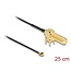 Delock Antenna Cable SMA 90° PCB jack bulkhead to I-PEX Inc., MHF® I plug 1.13 25 cm thread length 15 mm