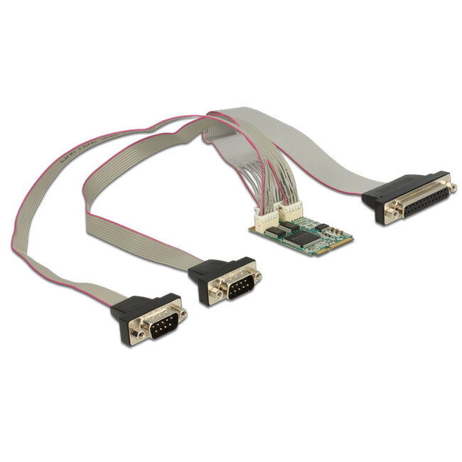 Delock Module MiniPCIe I/O PCIe full size 2 x Serial RS-232 + 1 x Parallel