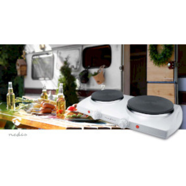 Elektrische Kookplaat | Kookzones: 2 | 2300 W | Oververhittingsbeveiliging | Wit