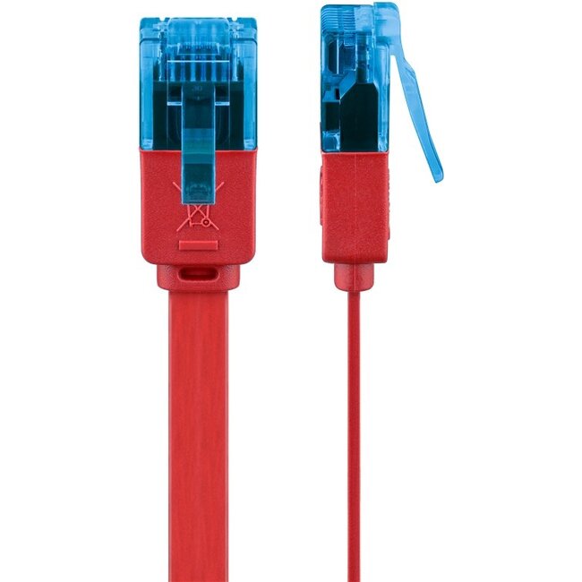 Goobay CAT 6A Flat Patch Cable U/UTP, red 1 m
