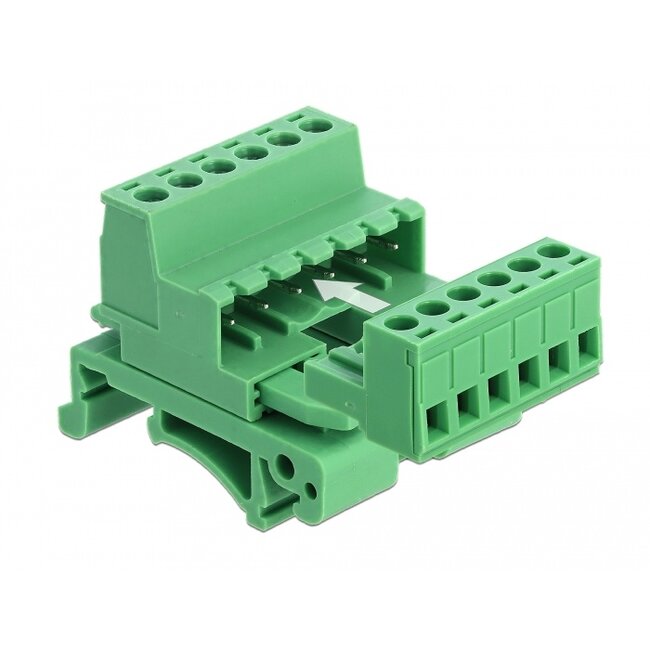 Delock Terminal Block Set for DIN Rail 6 pin with pitch 5.08 mm angled