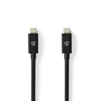 Nedis USB-Kabel | USB 4.0 Gen 3x2 | USB-C™ Male | USB-C™ Male | 240 W | 8K@60Hz | 40 Gbps | Vernikkeld | 1.00 m | Rond | PVC | Zwart | Envelop