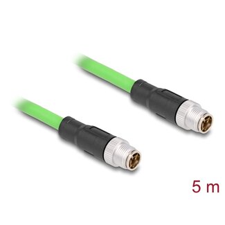 DeLOCK Delock M12 Cable X-coded 8 pin male to male PUR (TPU) 5 m