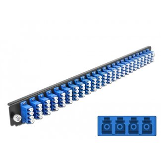 DeLOCK Delock 19″ Splice Box Front Panel 24 port LC Quad blue