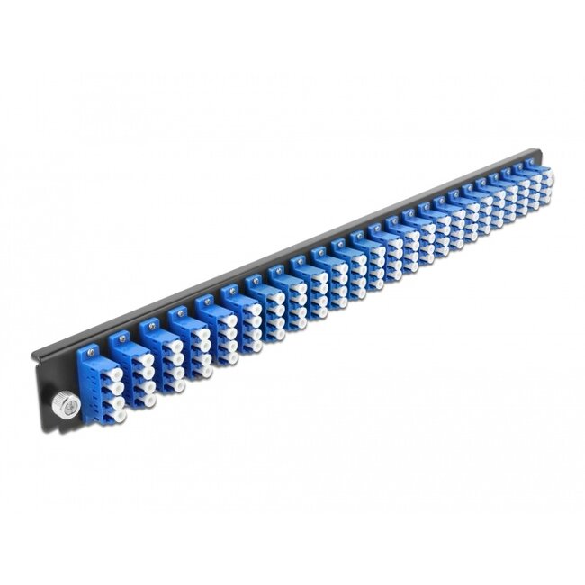 Delock 19″ Splice Box Front Panel 24 port LC Quad blue