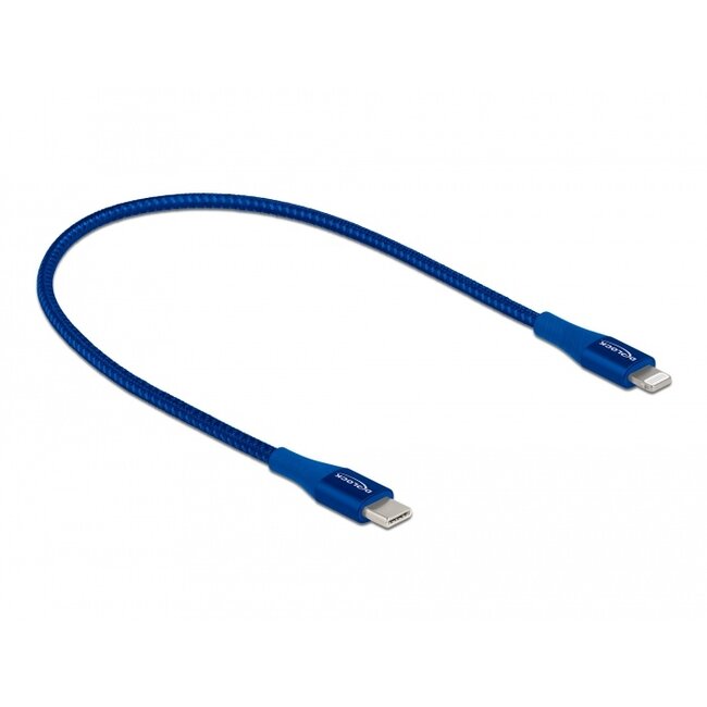 Delock Data and charging cable USB Type-C™ to Lightning™ for iPhone™, iPad™ and iPod™ blue 0.5 m MFi
