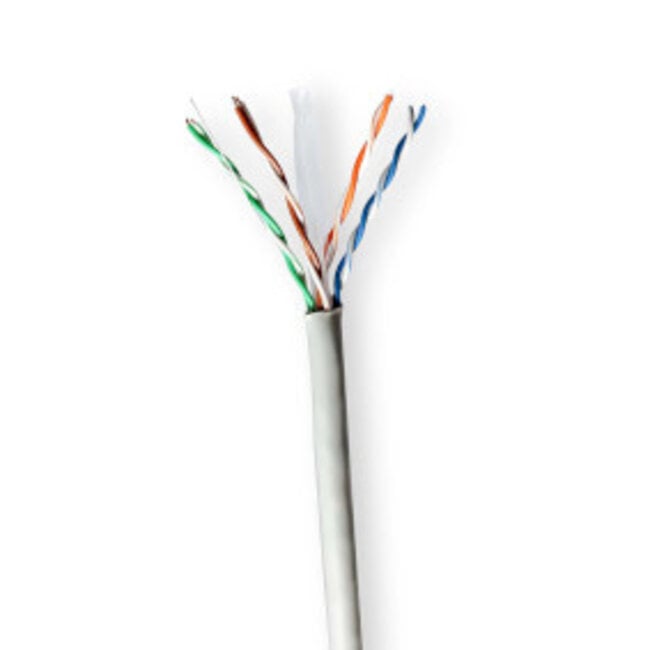 Netwerk Kabel Rol | CAT6 | Stranded | U/UTP | CCA | 100.0 m | Binnenshuis | Rond | PVC | Grijs | Gift Box