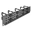 Delock 19″ Cable Management Routing Panel with 8 rubber cable entries and 10 hooks 2U black