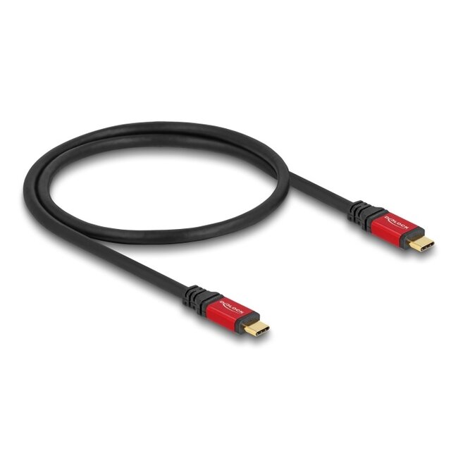 Delock USB 20 Gbps Cable USB Type-C™ male to male PD 3.0 100 W E-Marker 0.5 m red metal