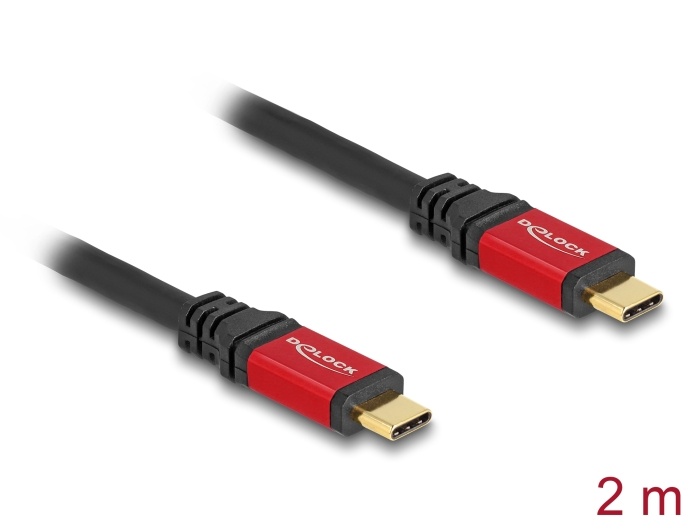 DeLOCK 80041 USB-kabel USB 2.0 2 m USB C Zwart, Rood
