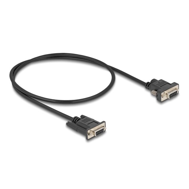 Delock Serial Cable RS-232 D-Sub9 female to D-Sub9 female Power Connection at Pin 9 0.5 m