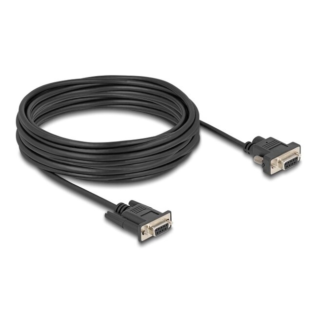Delock Serial Cable RS-232 D-Sub9 female to D-Sub9 female Power Connection at Pin 9 10 m