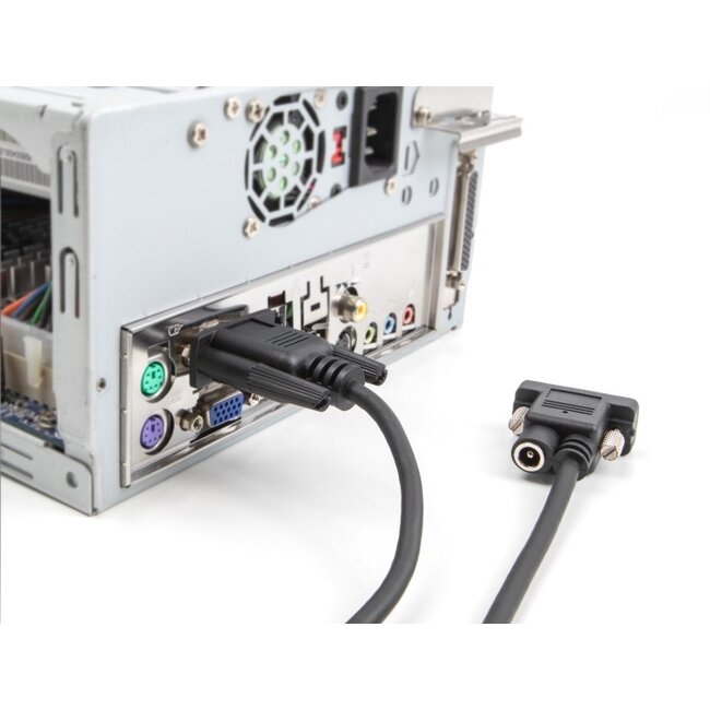 Delock Serial Cable RS-232 D-Sub9 female to D-Sub9 female Power Connection at Pin 9 1 m