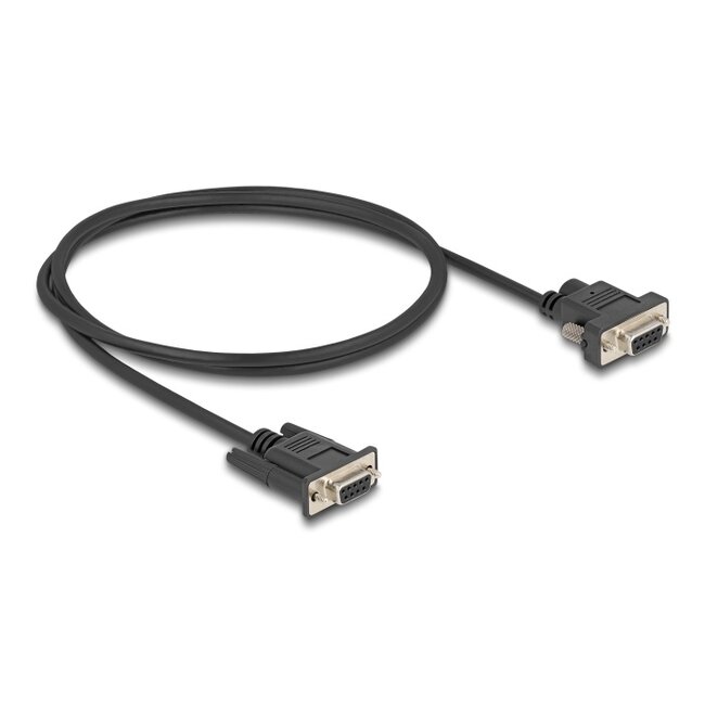 Delock Serial Cable RS-232 D-Sub9 female to D-Sub9 female Power Connection at Pin 9 1 m