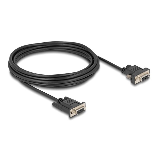 Delock Serial Cable RS-232 D-Sub9 female to D-Sub9 female Power Connection at Pin 9 5 m