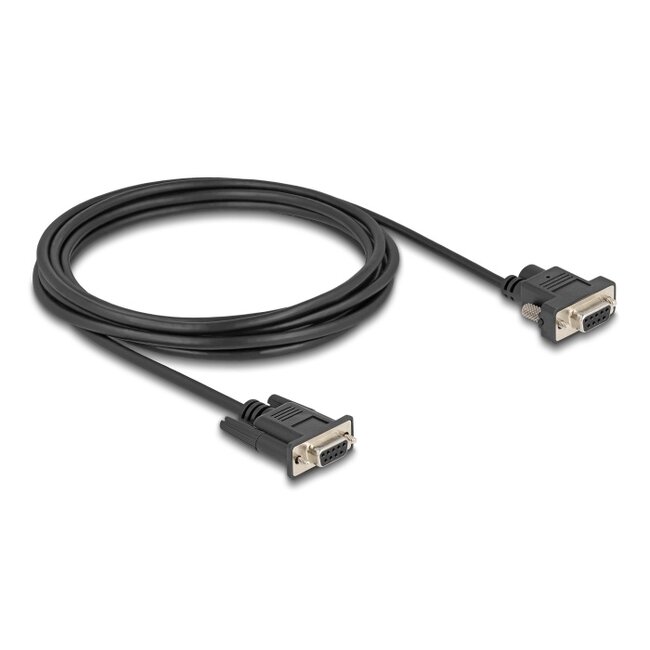 Delock Serial Cable RS-232 D-Sub9 female to D-Sub9 female Power Connection at Pin 9 3 m