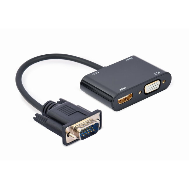VGA naar HDMI + VGA adapterkabel, 0,15 m, zwart