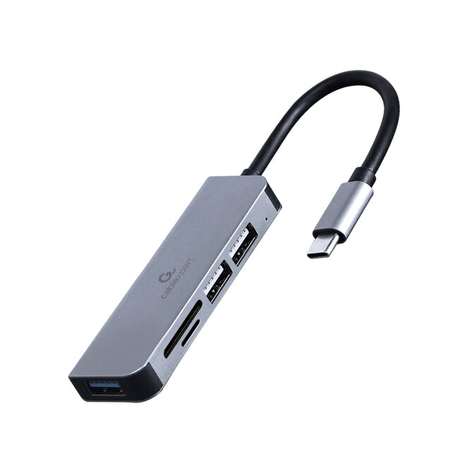 USB Type-C 3-poorts USB-hub (USB3.1 + USB 2.0) met kaartlezer