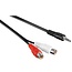 3,5mm Jack (m) - Tulp (v) stereo adapter kabel - 0,20 meter