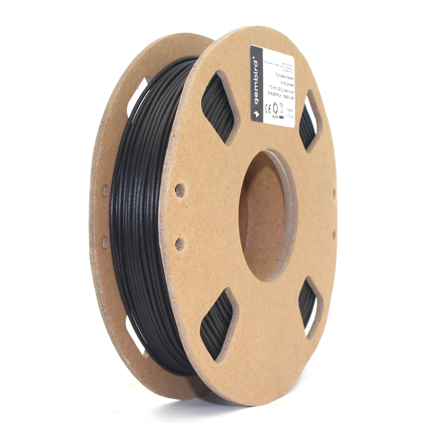 PLA Zwart 1.75 mm, 200gr.T.b.v. GEMMA 3D printer