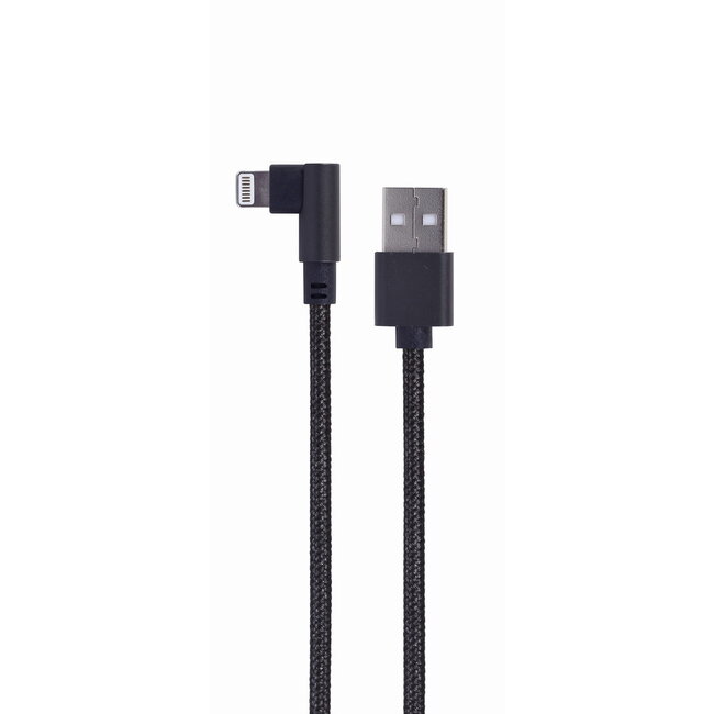 Haakse 8-pins laad- & datakabel, 0.2 m, zwart